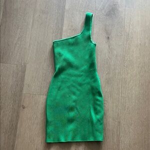 Aritzia Vibrant Green One-Shoulder Dress